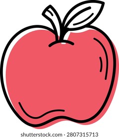 Colorful outlined icon featuring an apple, designed for classroom, education and healthy snack-themed visuals. This simple vector pictogram is suitable for teacher-related graphics, children’s learning materials, lunchbox themes, school communication, academic posters, classroom decorations, educational content, websites, apps, stickers and seasonal back to school campaigns. The black outline and bright color fill make the symbol clear, friendly and ideal for kid-focused or education-related designs.