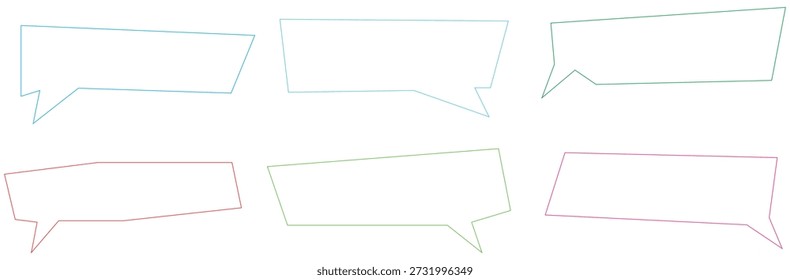 Colorful outlined speech bubbles and thought balloons for communication messaging and interactive graphic design elements