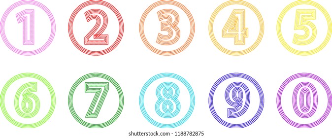 Colorful Overlapped line style figure set