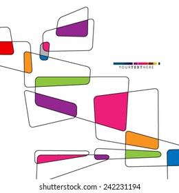 Colorful Overlapping Abstract Shapes Design Background