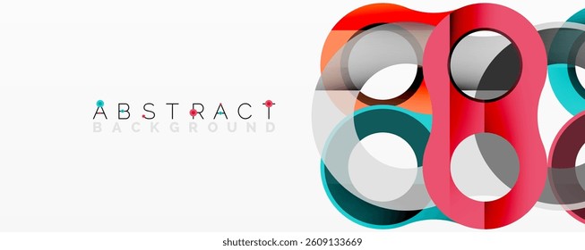 Colorful overlapping circles create abstract design. Modern shapes, vibrant hues, smooth gradients. Minimalist composition, clean lines, dynamic form.