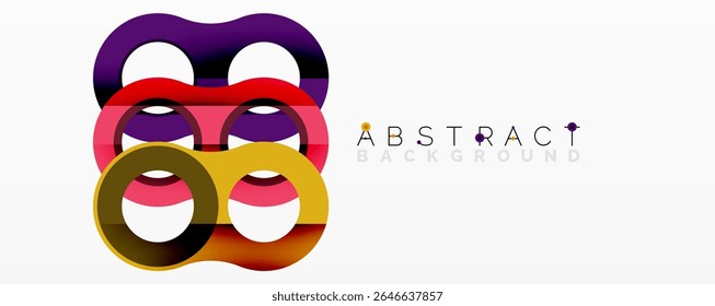 Colorful overlapping circles create modern abstract design. Gradient shades provide visual depth, simple yet striking composition.
