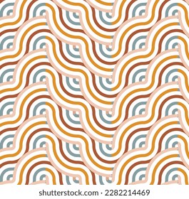 Colorful overlapping circles. Geometric line circle abstract background seamless pattern vector design.
