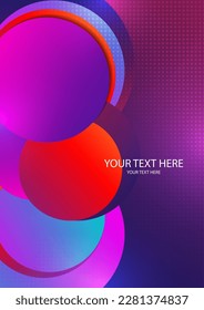 Colorful overlapping circles, modern abstract composition with shadows and text. Geometric background. Vector - Shutterstock ID 2281374837