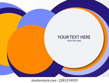 Colorful overlapping circles, modern abstract composition with shadows and text. Geometric background. Vector - Shutterstock ID 2281374929