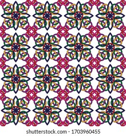 Colorful overlapping circles outline seamless pattern. Geomatric circular design. pattern for print, web, background, tile, fabric.