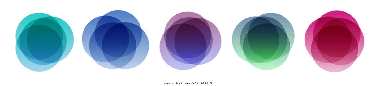 Colorful overlapping circles pattern. Abstract design with vibrant overlapping circles on white background