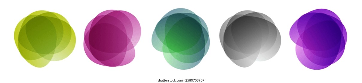 Colorful overlapping circles pattern. Abstract design with vibrant overlapping circles on white background.