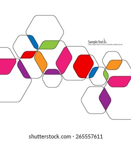 Colorful Overlapping Hexagon Design Background