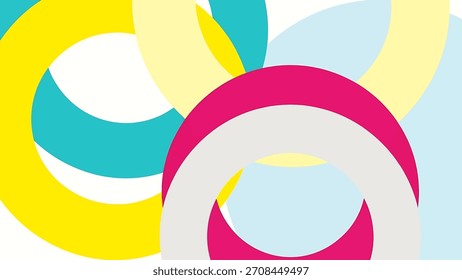 Coloridos anillos superpuestos crean una composición abstracta vibrante y dinámica con varios tonos.