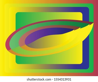 Colorful overlapping vector artwork in multi colored layers.