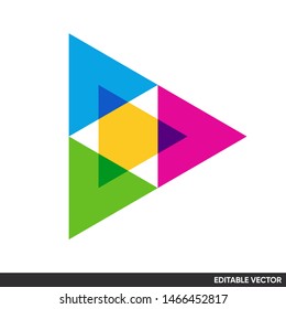 colorful overlay abstract triangle modern geometric logo