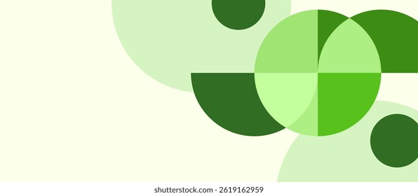 Colorful overlay circle semi-circle vector minimalist geometric shapes. Bright abstract posters for banner, corporate, website, report, flyer, and presentation. Conference slide deck background.