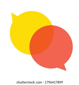 Burbuja colorida del discurso superpuesto. Chat, Elemento de diseño de mensajes.