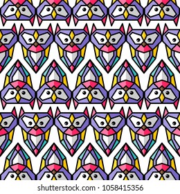colorful owl background pattern theme vector art