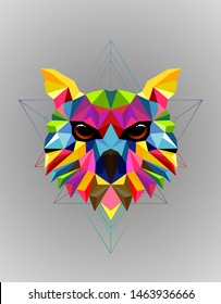 Colorful owl bird low poly design