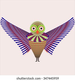 Colorful owl. Bird vector.