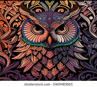 Colorful Owl Drawing with Adobe Illustrator