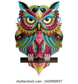 Colorful Owl Graphic Vector Design Tshirt - vector