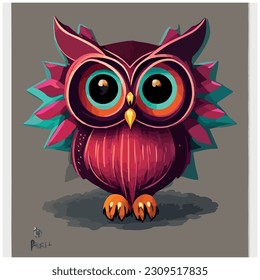 colorful owl illustration vector image