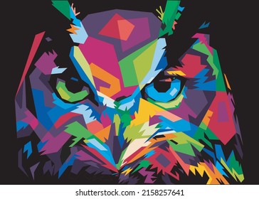 Colorful Owl Illustration vector pop art.