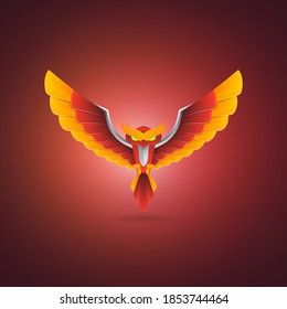 Diseño del logotipo de búho colorido. Plantilla de logotipo para animales con estilo de degradado