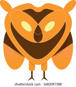 
Colorful owl looking directly at screen 2D illustration