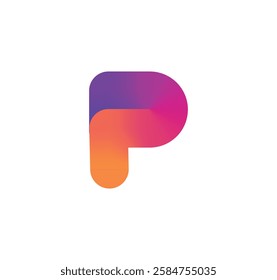 colorful p letter logo - modern p logo - letter p logo