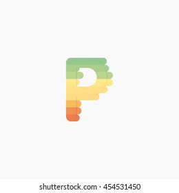 Colorful p Letters, vector design template elements for design