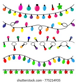 Colorful pack of flat christmas lights