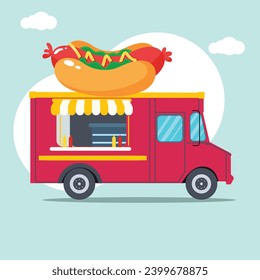 colorful pack of flat food trucks