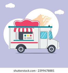 colorful pack of flat food trucks