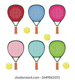 Ilustração colorida do vetor da raquete do padel