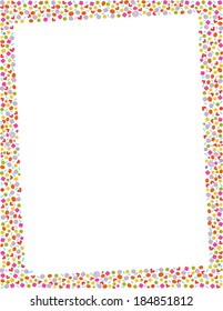 Colorful page border. Multicolored basic shapes.