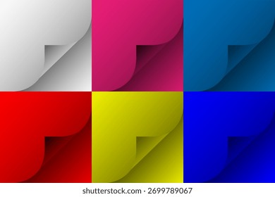 efeito de ondulação de página colorido Coleção desenhos abstratos com várias cores de gradiente vetor