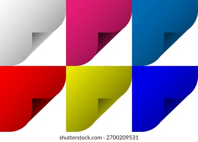 efeito de ondulação de página colorido Coleção desenhos abstratos com várias cores de gradiente vetor