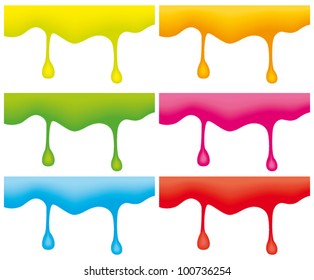Colorful paint banners. Vector set.