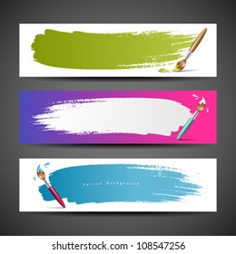 Colorful Paint brush space your text banners background, Vector illustration