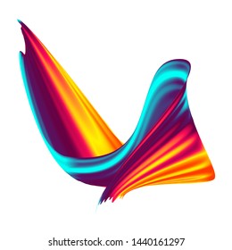 Colorful paint brush stroke. Art rainbow abstract vector background. Acrylic painted rainbow.