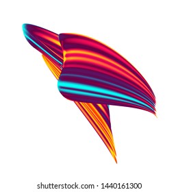 Colorful paint brush stroke. Art rainbow abstract vector background. Acrylic painted rainbow.