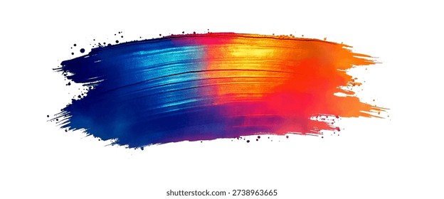 Colorful paint brush stroke isolated isolated background