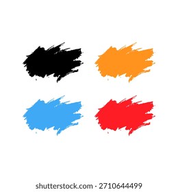 Juego de pinceles de pinceladas de colores. Colección Abstractas de la textura del cepillo del grunge
