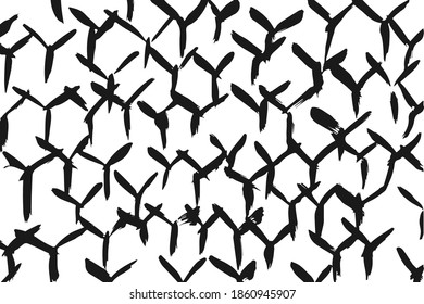 Colorful paint brush strokes. Pattern with spots and blobs of paint or ink. Vector hand drawn textures. Abstract background. Vector eps illustration.