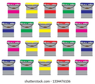 Colorful Paint Buckets