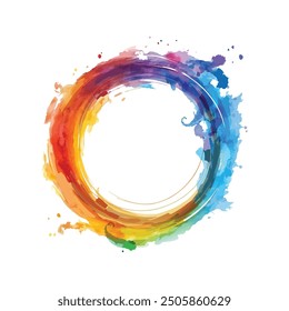 Colorful paint circle on white background