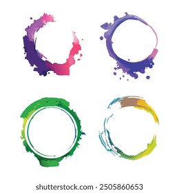 Colorful paint circle on white background