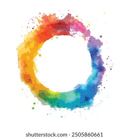 Colorful paint circle on white background