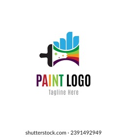 Colorful paint city logo vector design template creative concept
