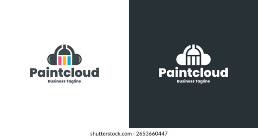vetor de logotipo colorido da nuvem de tinta