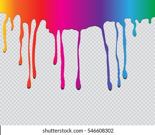 Colorful Paint Dripping.Paint Drips Background.Vector Illustration.